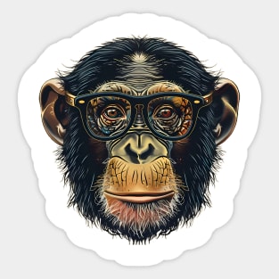 The Ape Scholar: Bonobo Bookworm! Sticker